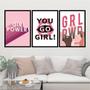 Imagem de Kit 3 Quadros Decorativos Girl Power 34x23cm