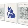 Imagem de Kit 3 Quadros Decorativos Matisse para Sala Moderno Moldura 60x40 Vinil Colorido