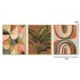 Imagem de Kit 3 Quadros Decorativos para Cozinha Moldura Pinus 30x40cm Planta Geométrico Tons Marrom - Hugart