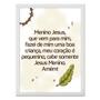Imagem de Kit 3 Quadros Decorativos para Quarto Infantil Bebê com Moldura Oração Anjo Nossa Senhora Jesus com Vidro