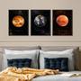 Imagem de Kit 3 Quadros Decorativos Planetas 24X18Cm