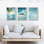 Imagem de Kit 3 Quadros Decorativos Praia Paradizíaca 33x24cm - com vidro