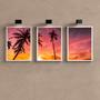 Imagem de Kit 3 Quadros Decorativos Praia PorDoSol 24x18cm