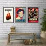 Imagem de Kit 3 Quadros Decorativos Rocky Balboa Vermelhos 45x34cm - com vidro