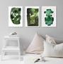 Imagem de Kit 3 Quadros Decorativos Sala Abstratos Verde Escuro