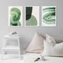 Imagem de Kit 3 Quadros Decorativos Sala Abstratos Verdes Claro 24x18cm - com vidro