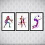 Imagem de Kit 3 Quadros Decorativos Volleyball 33x24cm