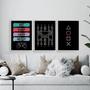 Imagem de Kit 3 Quadros Eat Sleep Game Repeat 33x24cm - com vidro