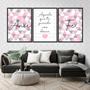 Imagem de Kit 3 Quadros Fé Amor Triângulos Rosa 24x18cm - com vidro