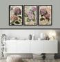 Imagem de Kit 3 Quadros Florais - Hortências 45x34cm - com vidro