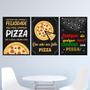 Imagem de Kit 3 Quadros Frases Pizza 45x34cm - com vidro