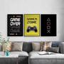 Imagem de Kit 3 Quadros Gamer Game Over 45x34cm - com vidro