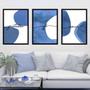 Imagem de Kit 3 Quadros Gratidão, Fé, Amor - Azul 33x24cm - com vidro