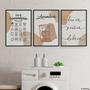 Imagem de Kit 3 Quadros Guia Para Lavanderia 45x34cm - com vidro