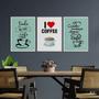 Imagem de Kit 3 Quadros I Love Coffee 24x18cm - com vidro