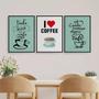 Imagem de Kit 3 Quadros I Love Coffee 45X34Cm Madeira Preta