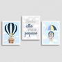 Imagem de Kit 3 Quadros Infantis Ursinhos 24x18cm - com vidro