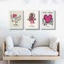 Imagem de Kit 3 Quadros Keith Haring - Sorte No Amor 24X18Cm