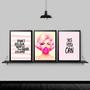 Imagem de Kit 3 Quadros Marilyn Life Your Dreams 33x24cm - com vidro