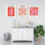 Imagem de Kit 3 Quadros Matisse Coral Floral 45X34Cm