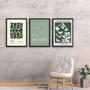Imagem de Kit 3 Quadros Matisse Picasso Bauhaus Verde 24x18cm - com vidro