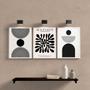 Imagem de Kit 3 Quadros Minimalistas Abstratos Formas Geométricas 33x24cm - com vidro