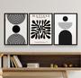 Imagem de Kit 3 Quadros Minimalistas Abstratos Formas Geométricas 33x24cm - com vidro