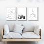 Imagem de Kit 3 Quadros Minimalistas Café- But First Coffee 33X24Cm