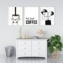 Imagem de Kit 3 Quadros Minimalistas Café - First Coffee 33X24Cm