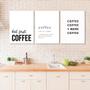 Imagem de Kit 3 Quadros Minimalistas Frases Café 33X24Cm - Com Vidro