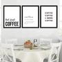 Imagem de Kit 3 Quadros Minimalistas Frases Café 45X34Cm - Com Vidro