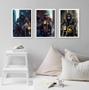Imagem de Kit 3 Quadros Motoqueiros Animais 45X34Cm - Com Vidro