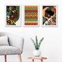 Imagem de Kit 3 Quadros Mulheres Africanas 33x24cm - com Vidro