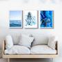 Imagem de Kit 3 Quadros Orixá Iemanjá Azul 24x18cm - com vidro