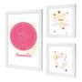 Imagem de Kit 3 Quadros para Quarto Infantil Bebê com Moldura Oração Anjo Nossa Senhora Jesus sem vidro
