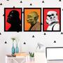 Imagem de Kit 3 Quadros Personagens Star Wars 24x18cm