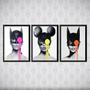 Imagem de Kit 3 Quadros Pop Art Mulher Gato 33X24Cm - Com Vidro