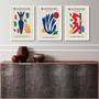 Imagem de Kit 3 Quadros Posters Matisse Colorido 45x34cm - com vidro