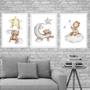 Imagem de Kit 3 Quadros Quarto De Bebê Ursinhos 33X24Cm - Com Vidro