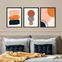 Imagem de Kit 3 Quadros Quarto Marrom - Abstratos 45X34Cm - Com Vidro