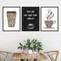 Imagem de Kit 3 Quadros Que Tal um Café Com Amor 24x18cm - com vidro