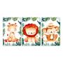 Imagem de Kit 3 Quadros Safari Infantil Quarto Criança Placas Mdf