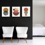 Imagem de Kit 3 Quadros Sala Minimalistas Marrons 24X18Cm - Com Vidro