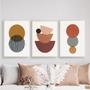 Imagem de Kit 3 Quadros Sala Minimalistas Marrons 24X18Cm - Com Vidro