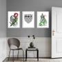 Imagem de Kit 3 Quadros São Jorge Espada Oração 24X18Cm - Com Vidro