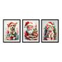 Imagem de KIT 3 Quadros Telas Decorativas de Natal Arte Papai Noel A4