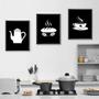 Imagem de Kit 3 Quadros Time To Coffee 45x34cm - com vidro