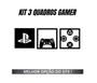 Imagem de Kit 3 Quadros Vados Gamer Jogos Geek Play Mdf Preto