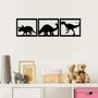 Imagem de Kit 3 Quadros Vazados Dinossauros Mdf Preto Decorativo Parede Quarto de Criança Casa Sala Kids