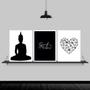 Imagem de Kit 3 Quadros Zen Buda Good Vibes 33x24cm - com vidro